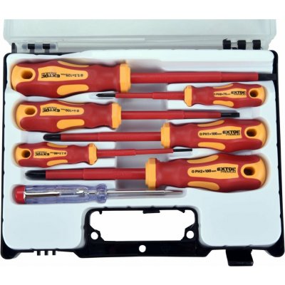 EXTOL PREMIUM šroubováky elektrikářské se zkoušečkou, sada 7ks, 3x(-), 3x(PH), CrV, 53087 – Hledejceny.cz