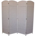 Axin Trading Paravan provázkový čtyřdílný bílá – Sleviste.cz