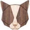 Brož BeWooden dřevěná brož Grey Cat BR45