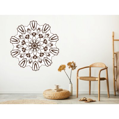 Nalepte.cz Květinová mandala samolepka na zeď arch, rozměry 96 x 100 cm – Hledejceny.cz