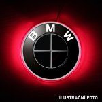 BMW svítící znak na kufr- LED podsvícené logo - červená - ČERNO ČERNÁ – Sleviste.cz
