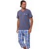 Pánské pyžamo 1P0825 pyžamo krátké modrá