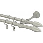 GARNÝŽE-HEBR Garnýž Špice double matná stříbrná dvojitá 400 cm – Sleviste.cz