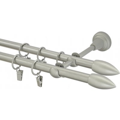 GARNÝŽE-HEBR Garnýž Špice double matná stříbrná dvojitá 400 cm – Sleviste.cz