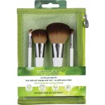 EcoTools Start The Day Beautifully štětec na make-up + štětec na stínování a přechody + štětec na stínování a přechody + zkosený štětec na oční linku + štětec na tvářenku + pouzdro na štětce – Zboží Mobilmania