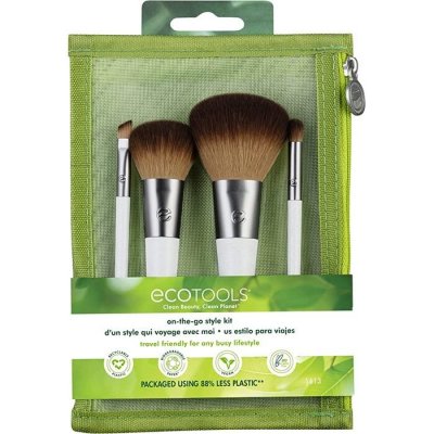 EcoTools Start The Day Beautifully štětec na make-up + štětec na stínování a přechody + štětec na stínování a přechody + zkosený štětec na oční linku + štětec na tvářenku + pouzdro na štětce – Zboží Mobilmania