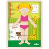 Dřevěná hračka Woody oboustranné puzzle lidské tělo dívka anglicky