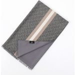 Hřejivá pánská hedvábná šála šedá s bronzovou – Zboží Dáma