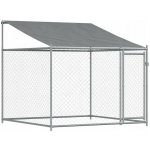 vidaXL Klec pro psy se střechou a dvířky šedá 200 x 200 x 200 cm – Sleviste.cz