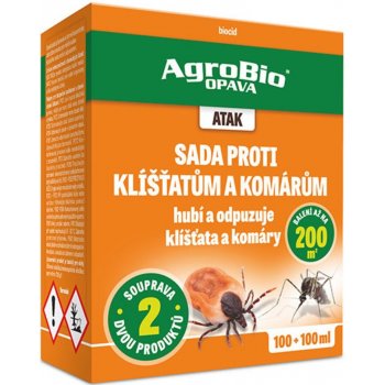 AgroBio Atak Sada proti klíšťatům a komárům 2 x 100 ml