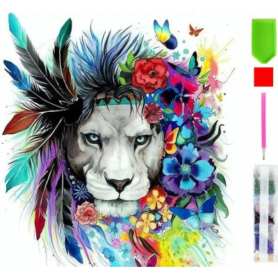 RealG RC-K-031 diamantové malování sada 5D 20 x 20 cm lev – Sleviste.cz