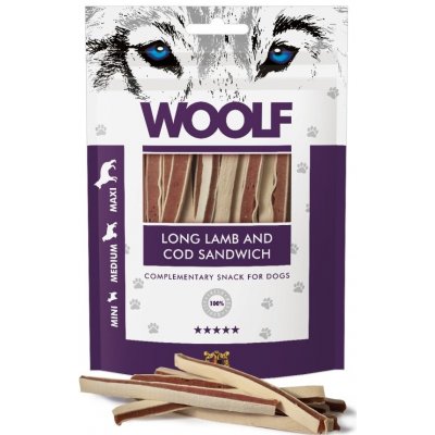 WOOLF Soft Lamb and Cod Sandwich LONG 100 g – Sleviste.cz