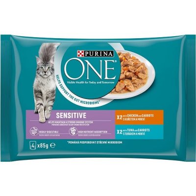 Purina ONE SENSITIVE kuře ve šťávě 4 x 85 g – Zboží Mobilmania