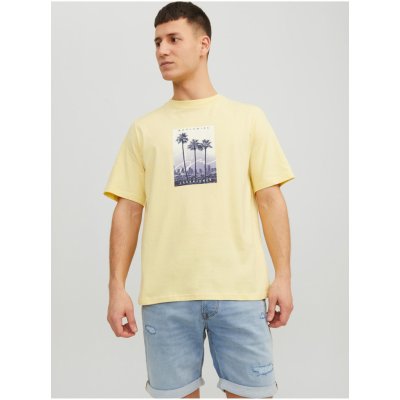 Jack & Jones pánské tričko Splash světle žluté