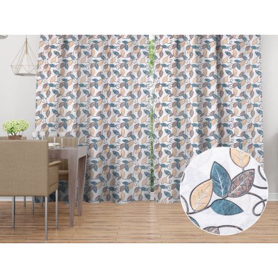 Biante Dekorační závěs PML-035 Modro-žluté listy 145x210 cm – Hledejceny.cz