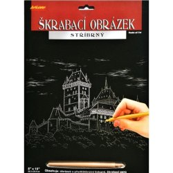 Artlover škrabací obrázek stříbrný Karlštejn