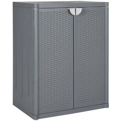 Omaxi Zahradní úložná skříň šedá 65 x 45 x 88 cm PP ratan 818036 – Zboží Dáma