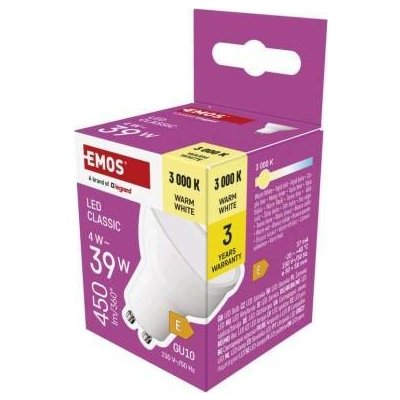 EMOS LED žárovka Classic MR16 GU10 4 W 39 W 450 lm teplá bílá – Zboží Živě