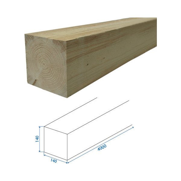 Příslušenství k plotu Dřevoobchod Stavební řezivo - hranol 140x140x4000 mm