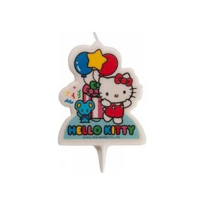 Svíčka na dort Hello Kitty 7cm s myškou a balónky - Dekora – Zbozi.Blesk.cz