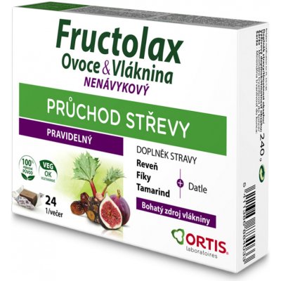 Fructolax Ovoce & Vláknina 24 žvýkacích kostek