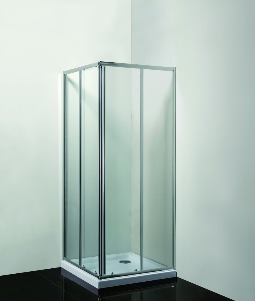 Hopa Randa Čtvercový 90 cm, posuvné dveře, s vaničkou, Chrom / Transparent, OLCTVER90CC1