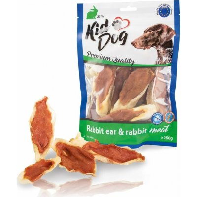 KIDDOG králičí ucho plněné králičím masíčkem 250 g – Zboží Dáma