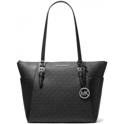 Michael Kors kabelka Charlotte Large Logo and Leather Top-Zip Tote Bag Black – Hledejceny.cz