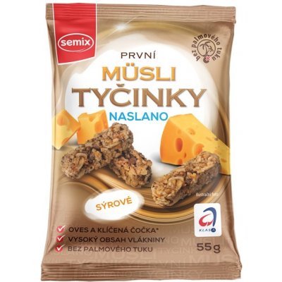 Semix Müsli tyčinky na slano sýrové 55 g – Zboží Mobilmania