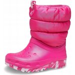 Crocs CLASSIC NEO PUFF BOOT K dětské 207684 6X0 Růžový – Zboží Dáma