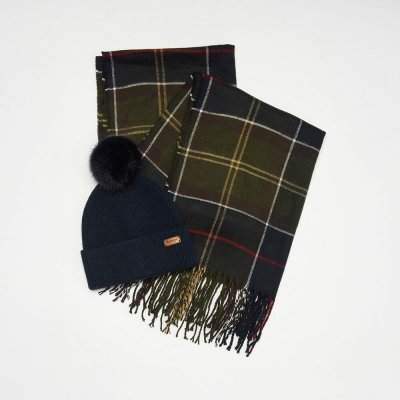 Dámská dárková sada čepice a šály Barbour Dover Beanie & Hailes Scarf Gift Set — Classic Tartan – Hledejceny.cz