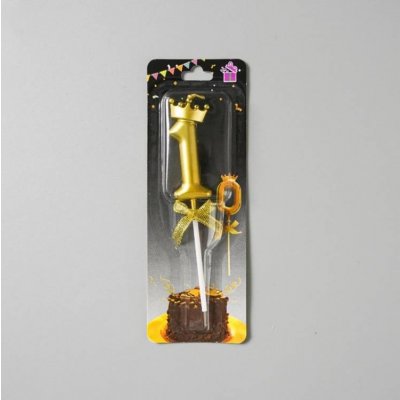 Dortisimo Svíčka zlatá s korunkou číslo 1 – Zboží Mobilmania