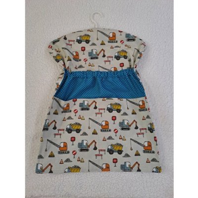 Pro útulný domov kapsář na ramínko + pytlík na bačkůrky Stavební stroje s petrolejovou – Sleviste.cz