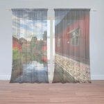 Sablio Záclony Červený dům: 2ks 150x250cm – Hledejceny.cz