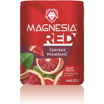 Magnesia Red ochucená minerální voda Červený pomeranč 4 x 0,33 l – Zbozi.Blesk.cz