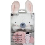 Standelli professional Kosmetická čelenka Zajíček + čisticí exfoliační houbička 2 ks – Zboží Dáma