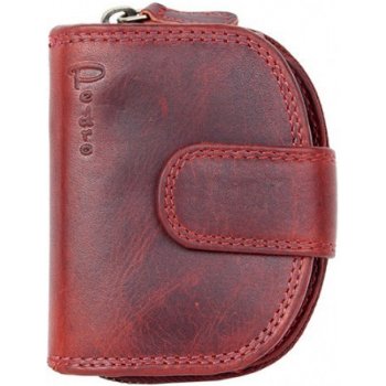 Malá červená celokožená peněženka s ochranou dat RFID