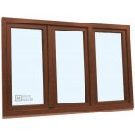 KNIPPING Plastové okno - 70 AD, 2400x1500 mm, OS+O/OS, ořech Barva, imitace: ořech/bílá (jednostranně) – Hledejceny.cz