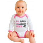 Body s potiskem New Baby 50% MAMINKA + 50% TATÍNEK 100% JÁ růžové – Hledejceny.cz