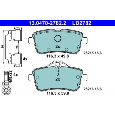 ATE 13.0470-2782.2 Sada brzdových destiček, kotoučová brzda (13.0470-2782.2) – Sleviste.cz