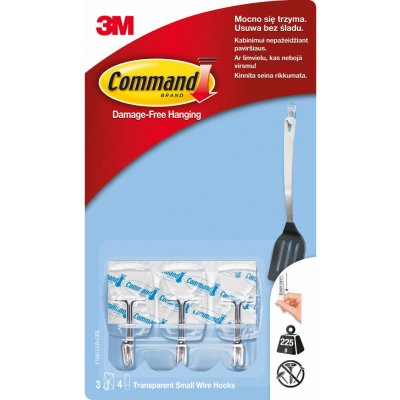 3M 17067CLR Command plastové háčky, průhledné, 3 háčky – Zboží Dáma