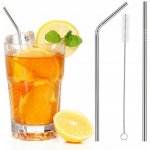 Maxo Kovová brčka 2 ks 2 čističe – Zboží Dáma