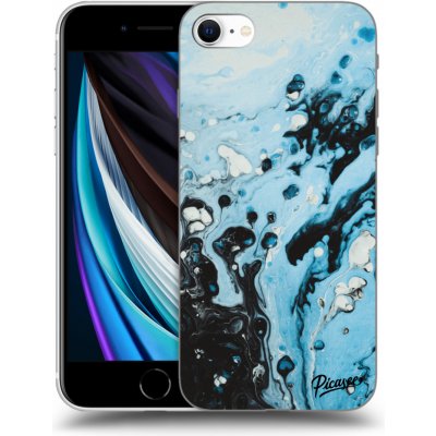 Pouzdro Picasee silikonové Apple iPhone SE 2020 - Organic blue černé