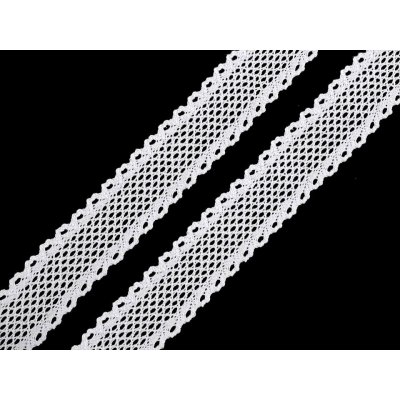 Bavlněná krajka / vsadka paličkovaná šíře 34 mm Balení: 13.5 m, Varianta: 1 bílá – Hledejceny.cz