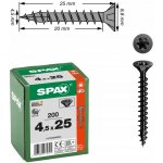 Spax Univerzální vruty do dřeva pozinkované 4,5x25mm Černé 200ks – Hledejceny.cz