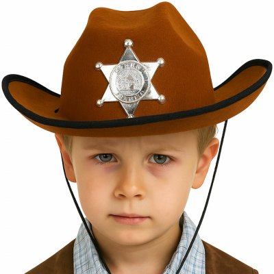 Klobouk kovbojský Šerif hnědý – Sleviste.cz