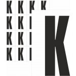 Písmena samolepící černá K samolepící vinylová fólie velikost znaku 300 mm – Zboží Dáma