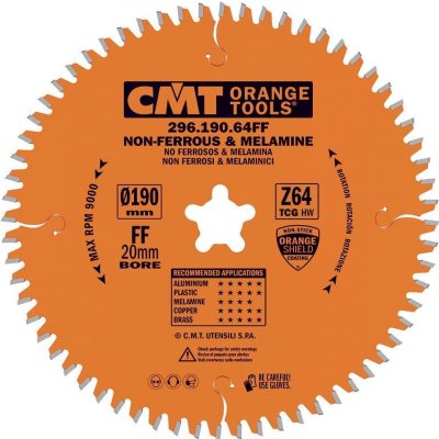 CMT Pilový kotouč na lamino, plast a neželezné kovy D190x2,8 d20 Z64 HM Festool – Zboží Mobilmania