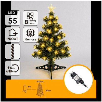 Aigostar B.V. - LED Venkovní vánoční stromek 55xLED/8 funkcí 0,6 m IP44 teplá bílá | B10303Y39 – Hledejceny.cz