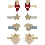 MIMI & LULA Sponky do vlasů Nutcracker mini clips – set 8 ks, béžová barva, kov, textil – Zboží Dáma